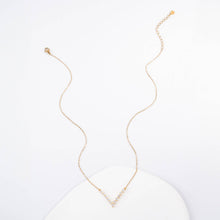 Load image into Gallery viewer, Brilliance V-Bar Chevron Zircon & Gold Necklace