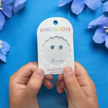 Load image into Gallery viewer, Blue Flowers Tiny Stud Kids Earrings