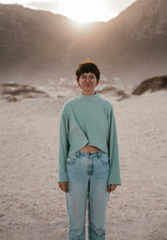 Load image into Gallery viewer, Ethically Made Knit Mock Neck Crop Sweater Women's
