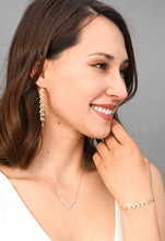 Load image into Gallery viewer, Brilliance V-Bar Chevron Zircon & Gold Necklace