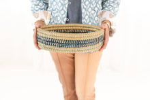 Load image into Gallery viewer, Oval Basket Weave Blue Bread Warmer