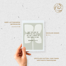 Load image into Gallery viewer, Joy + Peace Romans 15:13 | Christian Religious Greeting Card