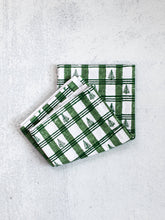 Load image into Gallery viewer, Tea Towel - Plaid Trees, Evergreen & Sage