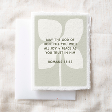 Load image into Gallery viewer, Joy + Peace Romans 15:13 | Christian Religious Greeting Card