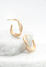 Load image into Gallery viewer, With a Twist Hoops in Soft Coral