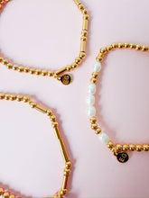 Load image into Gallery viewer, Morse Code Pearl & Gold Waterproof Beaded Bracelet | FAITH