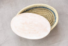 Load image into Gallery viewer, Oval Basket Weave Blue Bread Warmer