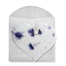 Load image into Gallery viewer, Plantable Seed Mini Heart Card | Set of 3 | Blue Wild Flower
