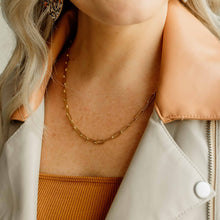 Load image into Gallery viewer, High Quality Gold Plated Paperclip Necklace - 16"
